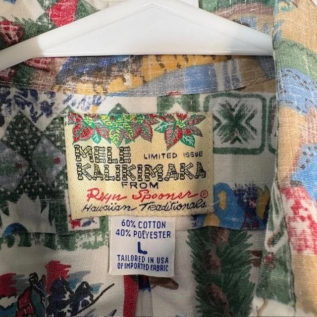 Vintage Reyn Spooner Shirt Mens Large Mele Kalikimaka Hawaiian Christmas 00s - Image 3 of 4