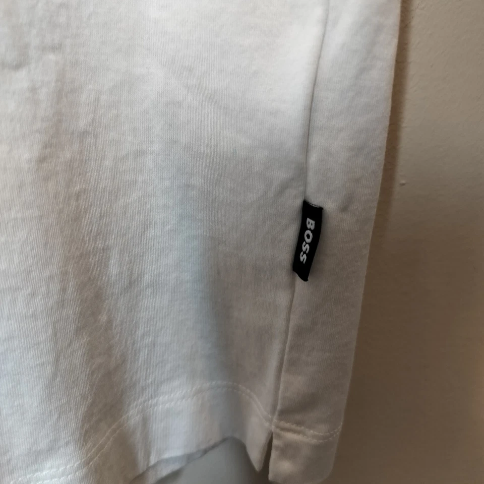 Polo Hugo Boss Polston Para Hombre XXL Cremallera Blanco Algodón Manga Corta Foto 4 de 4