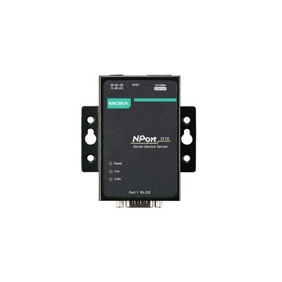 MOXA NPort 5110-1 Port Serial Device Server, 10/100 Ethernet, RS232, DB9 Male