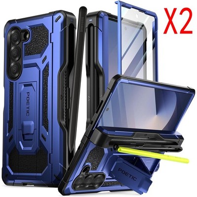 2 Cases Poetic For Galaxy Z Fold 6 Full-Body Protective Rugged Cover Blue