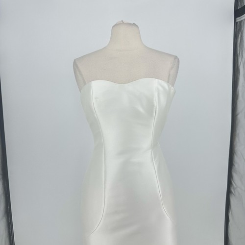 Sachin + Babi Anya Strapless Tiered Mermaid Gown Size 4 Wedding Minimalist White - Picture 6 of 14