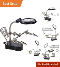 Professional Helping Hands Soldering Station with Adjustable LED Lights Clips