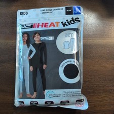 32 Degrees HEAT Kids Long sleeve crew neck Legging set Base Set Black L