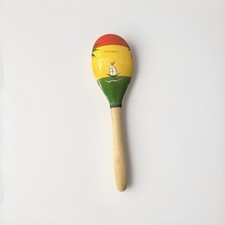 Hand-Painted Maraca, 1pc, Wood Rumba Shakers