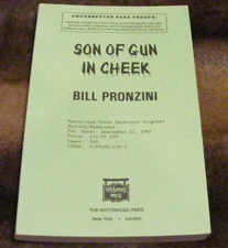 "Son of Gun in Cheek" Bill Pronzini Uncorrected Proof 1st Ed. 1987 TPB