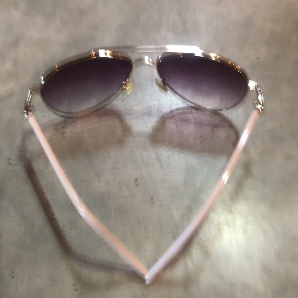 Gafas de sol Steve Madden oro rosa y rosa aviador 100 % protección UV S5187 PNK Foto 4 de 4