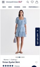 Vineyard Vines Vivian Blue Floral Eyelet Embroidered Mini Skirt NWT XS