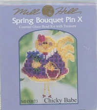 Mill Hill Spring Bouquet Pin X Chicky Babe MHSB73 Stitch & Beading KIT New 2002