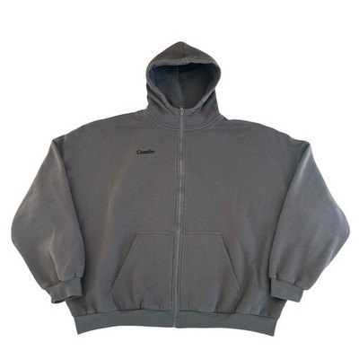 Comfrt Unisex Cloud Zip Up Hoodie Millstone Grey Adult Size 3XL