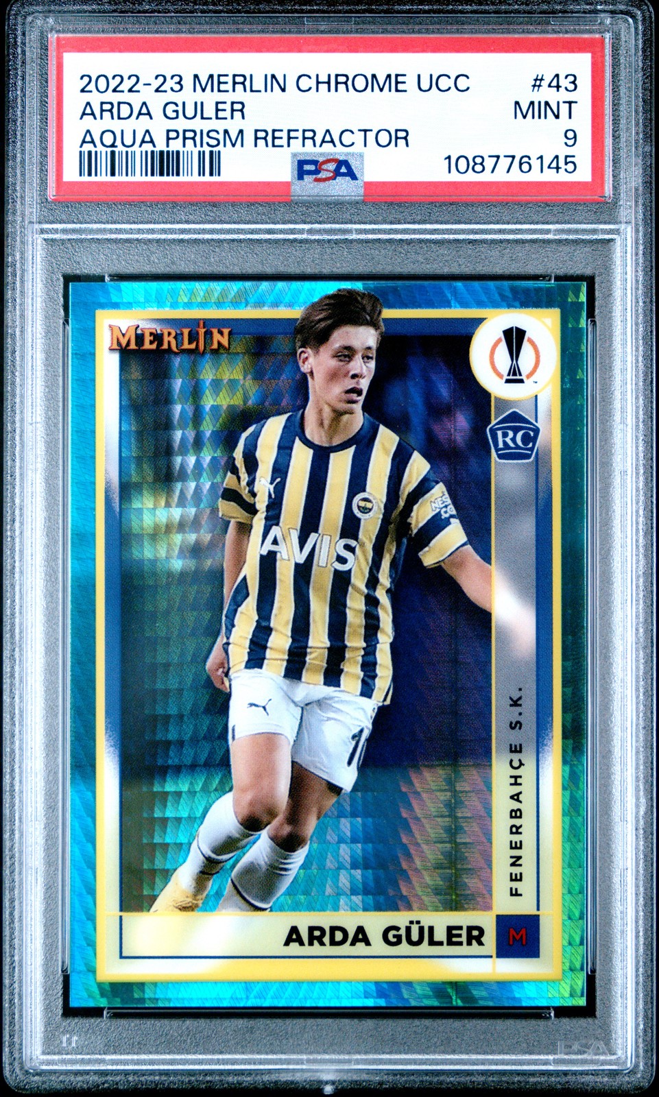 2022-23 TOPPS MERLIN CHROME UEFA CLUB COMPETITIONS #43 ARDA GULER PSA 9