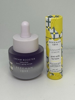 Beekman 1802 Dream Booster Bakuchiol Serum 0.5oz, Sunshine Lemon Balm New Set