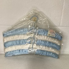 Vtg Satin Padded Hangers Lot Of 5 Blue  White NIP