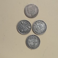 Three pence Silver Coins 1909, 1931, 1940