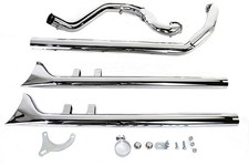 True Dual Header with Fishtails Chrome for FLT 1995-2006 Harley Davidson