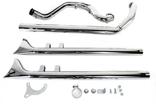 True Dual Header with Fishtails Chrome for FLT 1995-2006 Harley Davidson