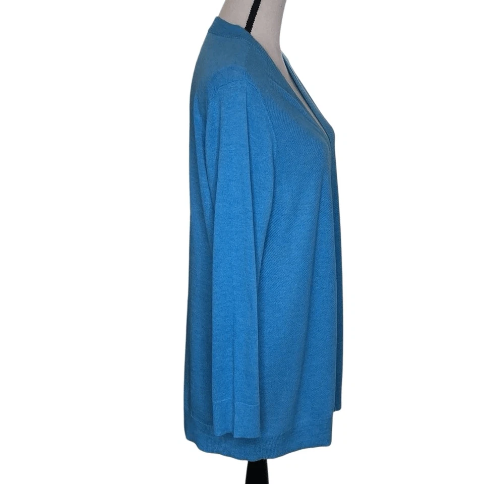 NUEVO AJ Andrea Jovine Azul Teal Cárdigan Abierto Suéter Talla XL NUEVO CON ETIQUETAS Carrera, Informal Foto 3 de 4
