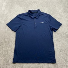Nike Dri-FIT Victory Polo Shirt Men's Medium Navy Blue Golf Performance Outdoors
