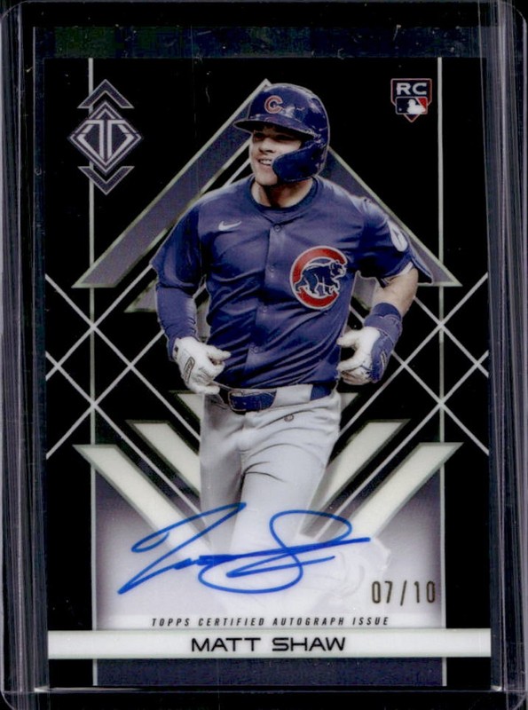 2025 Topps Transcendent Matt Shaw Icons Chrome Auto RC Black Refractor #/10