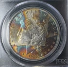1885-O Morgan Silver Dollar $1 PCGS MS64 Rainbow End Roll Toned Coin EOR Toner🌈