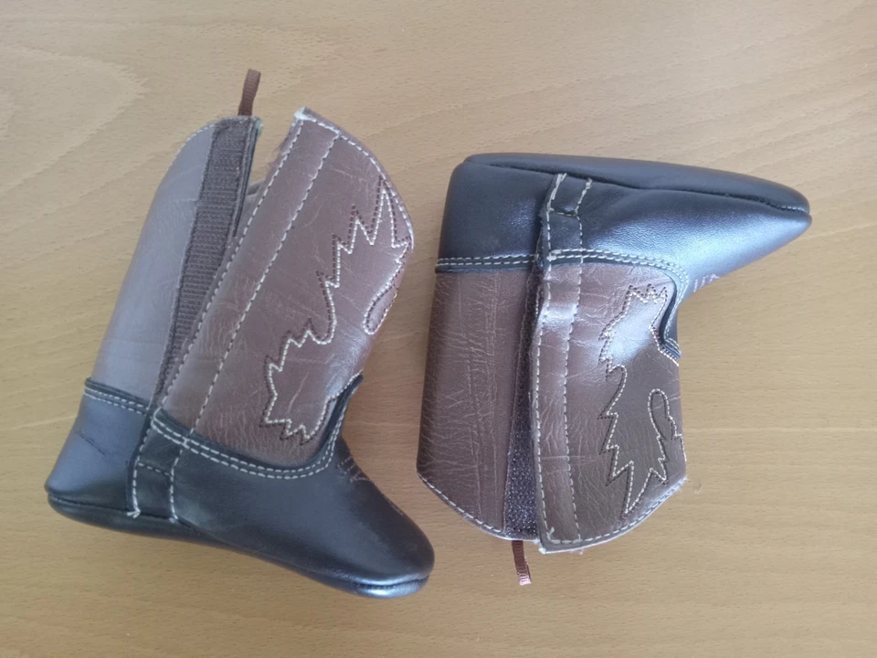 Botas Vaqueras Bebé Vaqueras Infantiles Mud Pie 0-6 Meses Marrón. Cuero sintético Foto 3 de 4