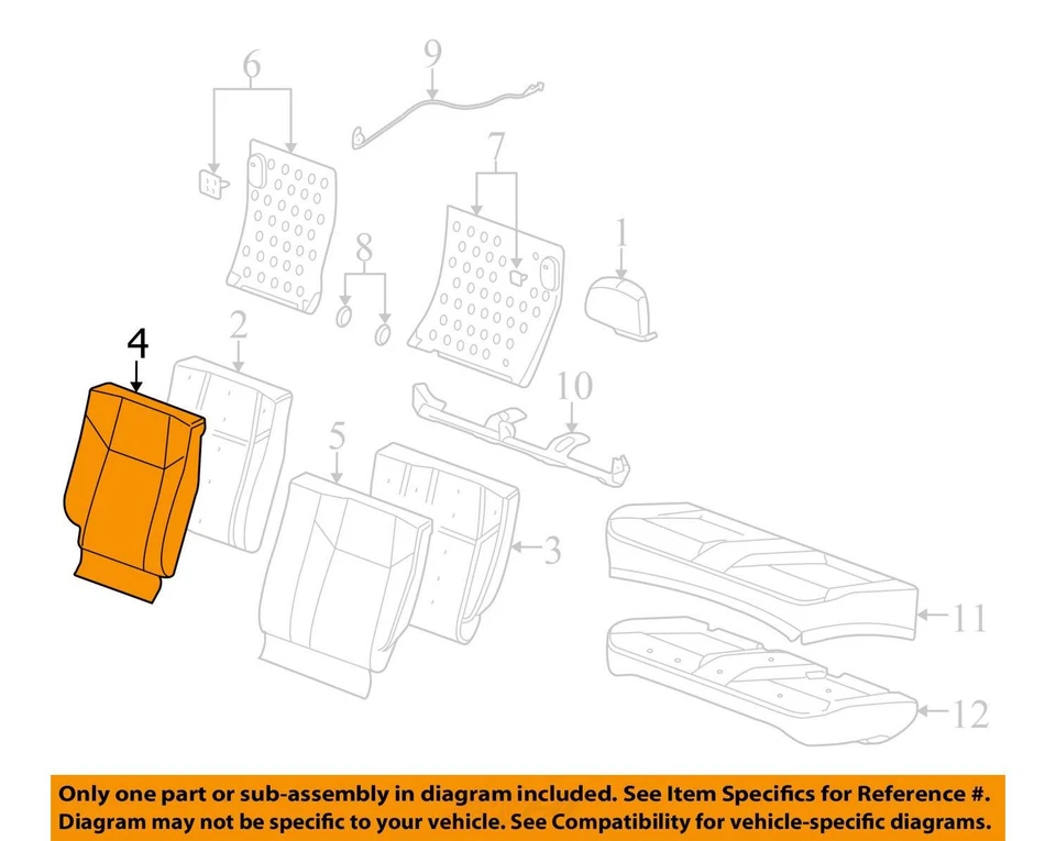 适合 2005 - 2010 雪佛兰 COBALT 盖 ASM R/SEAT BK CUSH * 25885062 - 全新原始设备制造商 — 第 2/3 张图片