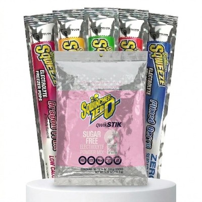 Sqwincher Bundle: (50) Strawberry Lemonade Zero Qwik Stiks (20oz Yield) &...