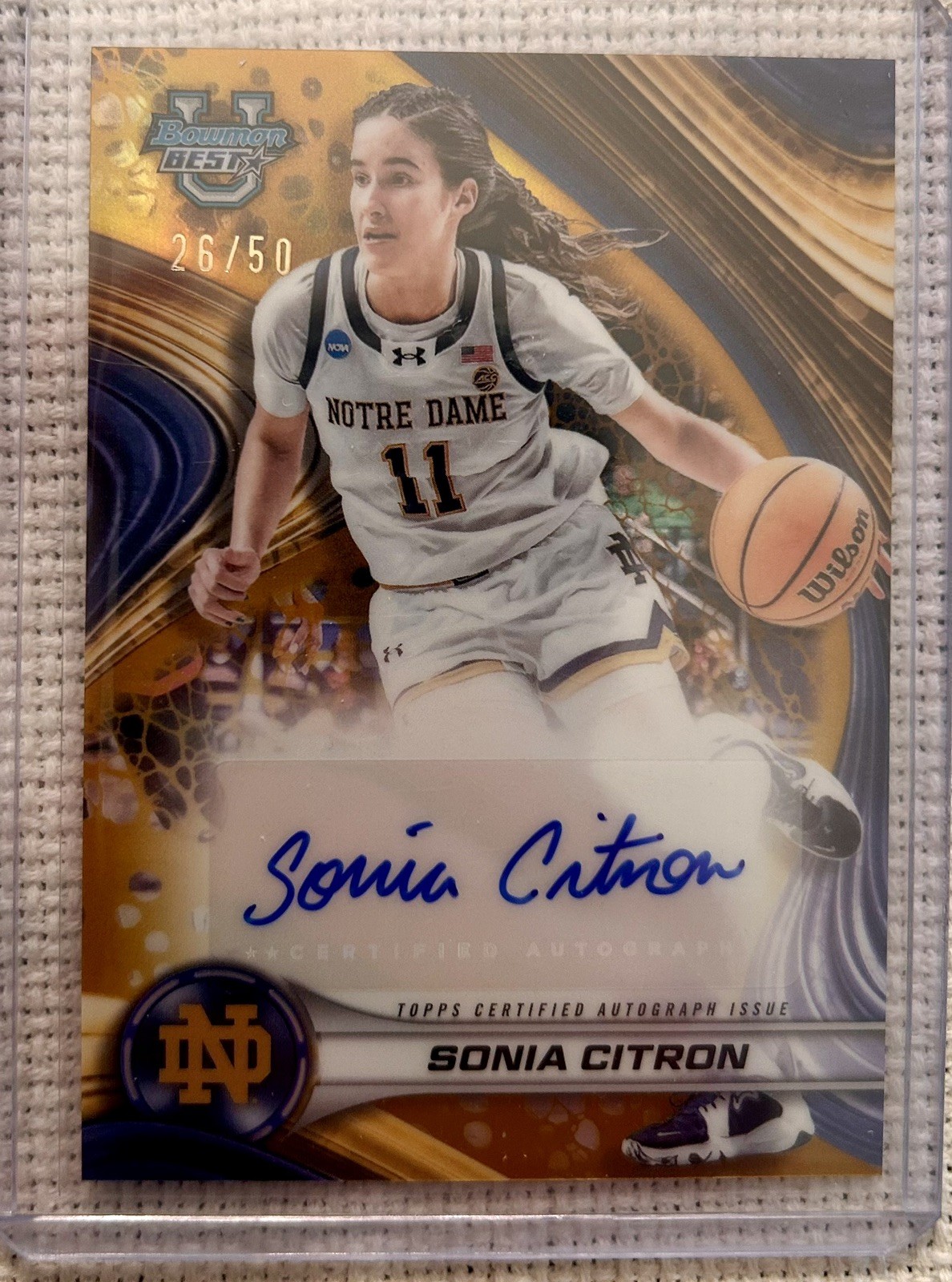 2024-25 Bowman's Best University '24 Gold Refractor Sonia Citron AUTO /50