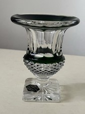 Petit Vase Médicis En Cristal Saint Louis Modelé Versaille Vert 10 Cm