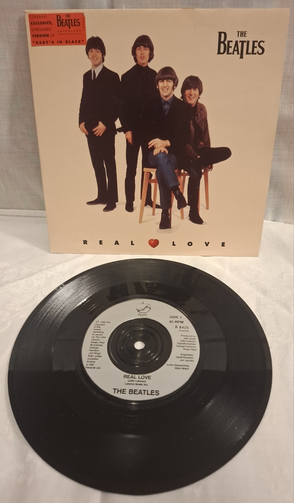 THE BEATLES, REAL LOVE (Apple R6425) 45 giri 1996 NM/NM come nuovo