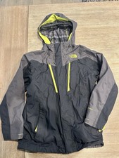The North Face Boys Shell Jacket Size M 10/12 Two Tone Black  Gray Full Zip