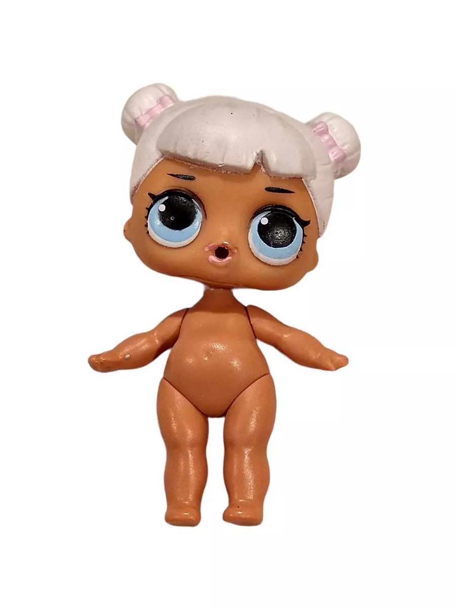 LOL Surprise Mini Doll Toy White Hair with Pink Bows Blue Eyes without Clothes