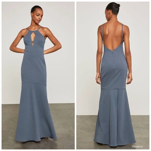 BCBG Max Azria Women's Halter Mermaid Nightshadow Maxi Formal Gown Size 2 *FLAW*