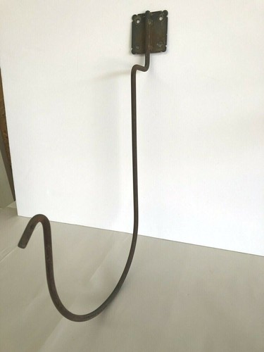 3 Old 18" Black Steel Plant Hanger Outdoor Hanging Bracket Wall Fence Mounted