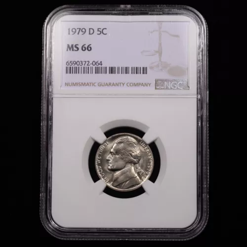 1979-D Jefferson Five Cent 5c - NGC GRADED MS66