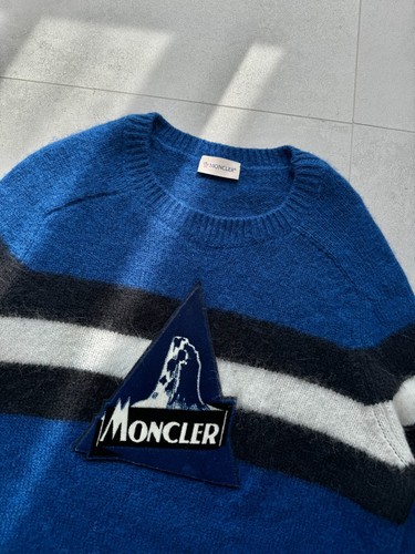 Mens MONCLER Maglione Tricot Girocollo Alpaca Wool Knit Sweater RARE Logo Size M - Picture 3 of 12