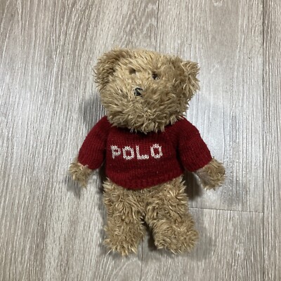 Polo Bear Plush Ralph Lauren PRL Knit Spell Out Small Teddy Bear