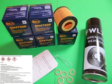 5x Ölfilter + Bremsenreiniger VW Polo (9N) 1.2 Benziner (40-51kW)
