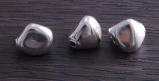 Sterling Silver Artistic Bead Nugget Shape (pack of 3 beads) DB4G 
