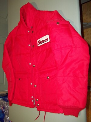 Vintage Snap On Tools Red PUFFY COAT Jacket Men Puffer HORIZON