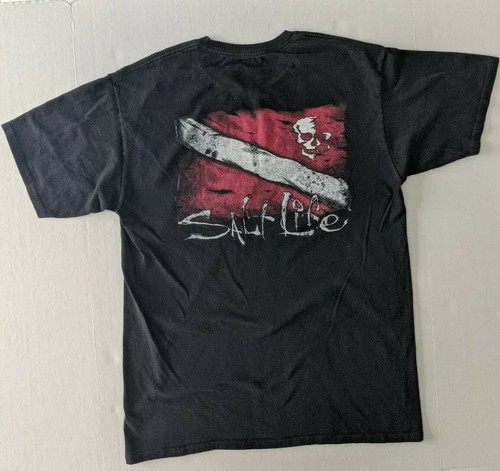 Salt Life T-Shirt Dive and Skull Black 