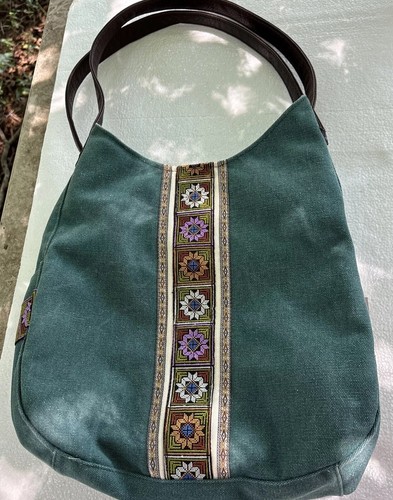 Worldlyda Canvas Hobo Styled Purse Multi Pocket Tote Shopper Shoulder Bag Casual - Picture 9 of 14