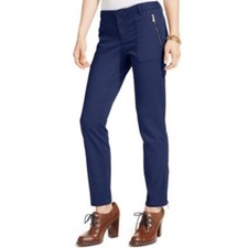 Tommy Hilfiger Women's Zip Pocket Utility Pants Zip hem Blue Depth 10