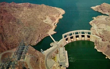 Postcard Aerial View of Parker Dam and Power Plant USA