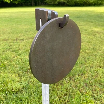 MAGNUM TARGET 8" Round 3/8" AR500 Steel Shooting Target - NRA Metal Range Gong w/ T-Post Hook