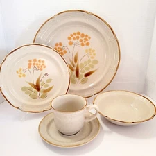 5pc HEARTHSIDE Stoneware Dinnerware The CLASSICS SOMERSET Single Service for 1