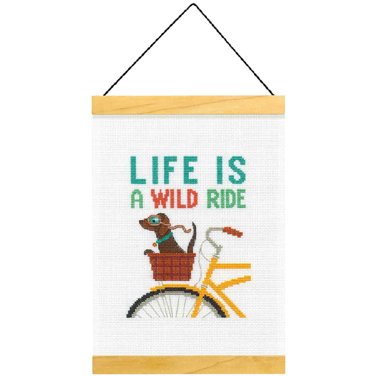 Dimensions counted cross stitch kit with embroidery ring ""Life Is A Wild Ride"",