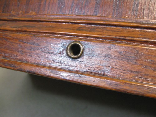 Antique White Fiddle Head Treadle Sewing Machine Parts Coffin Top w/ Logo - Picture 15 of 18