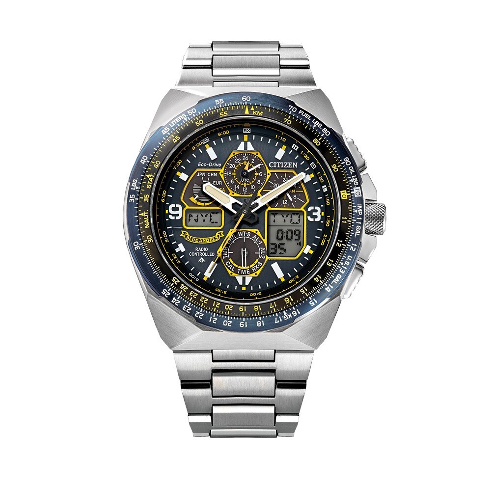 Citizen Men 's Air Chronograph Calendar Eco-Drive Silver