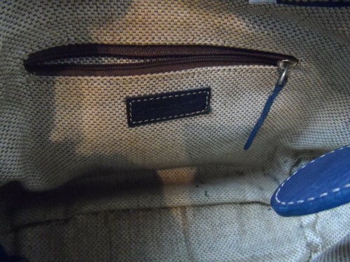 Dooney & Bourke Women's Handbag Purse Blue Leather Gray Logo 10" x 5.5" x 3" - Picture 8 of 10