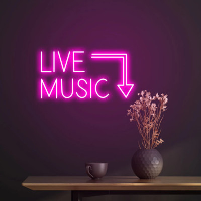 20'' Live Music Pink Flex LED Neon Sign Light Party Bar Livehouse Display Décor